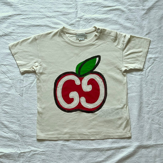(Pre-loved) Gucci Apple GG Short Sleeves T-shirt 女童白短袖T恤 3Y