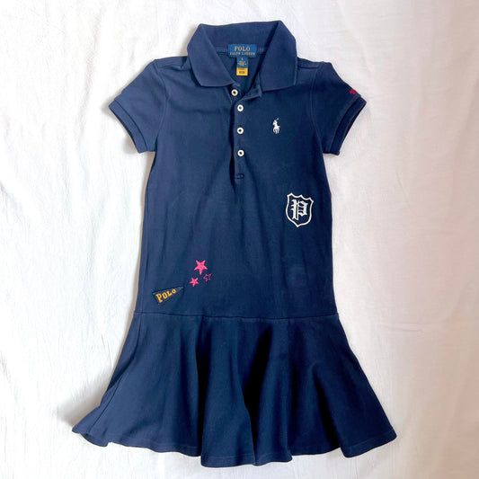 (Pre-loved) Polo Ralph Lauren Navy Polo Dress 女童深藍色短袖裙 5T