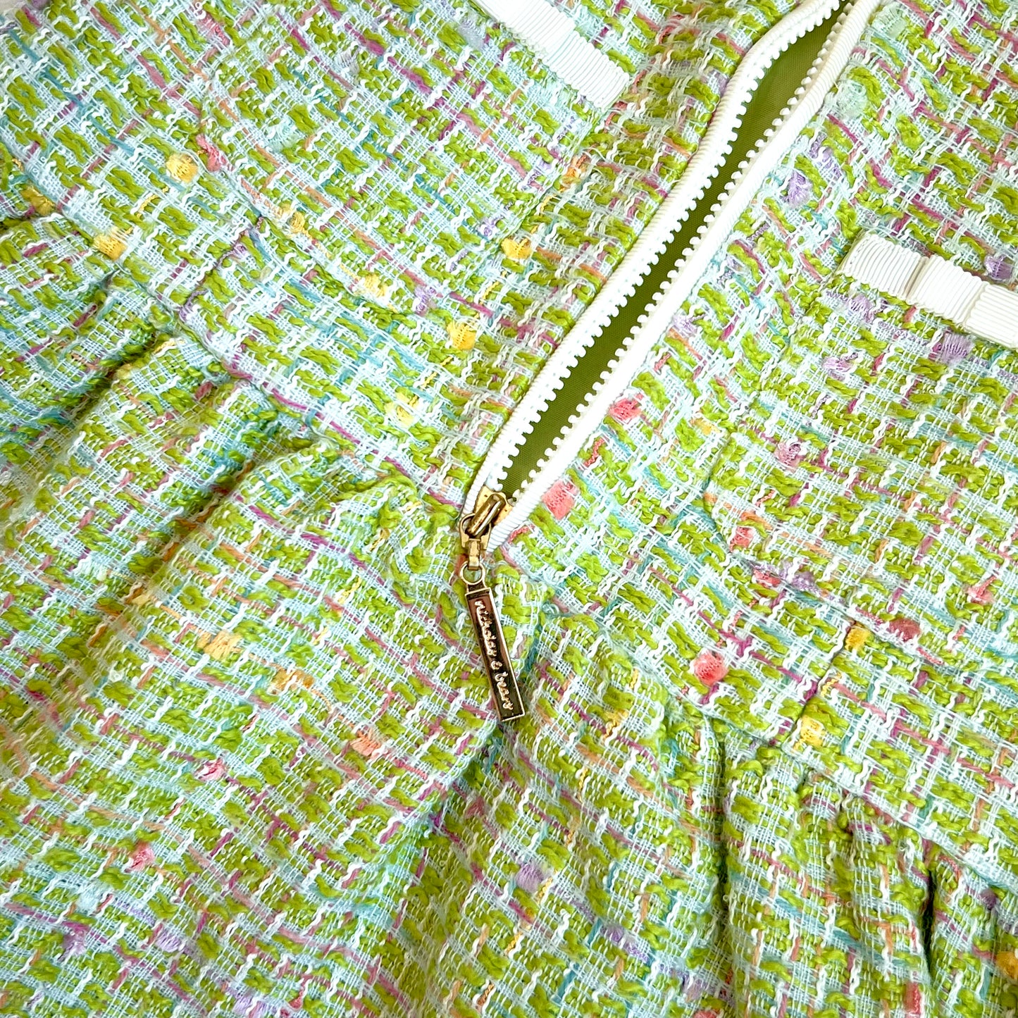 (Pre-loved) Nicolas & Bear Green Tweed SleevelessDress 綠色毛呢裙 3Y