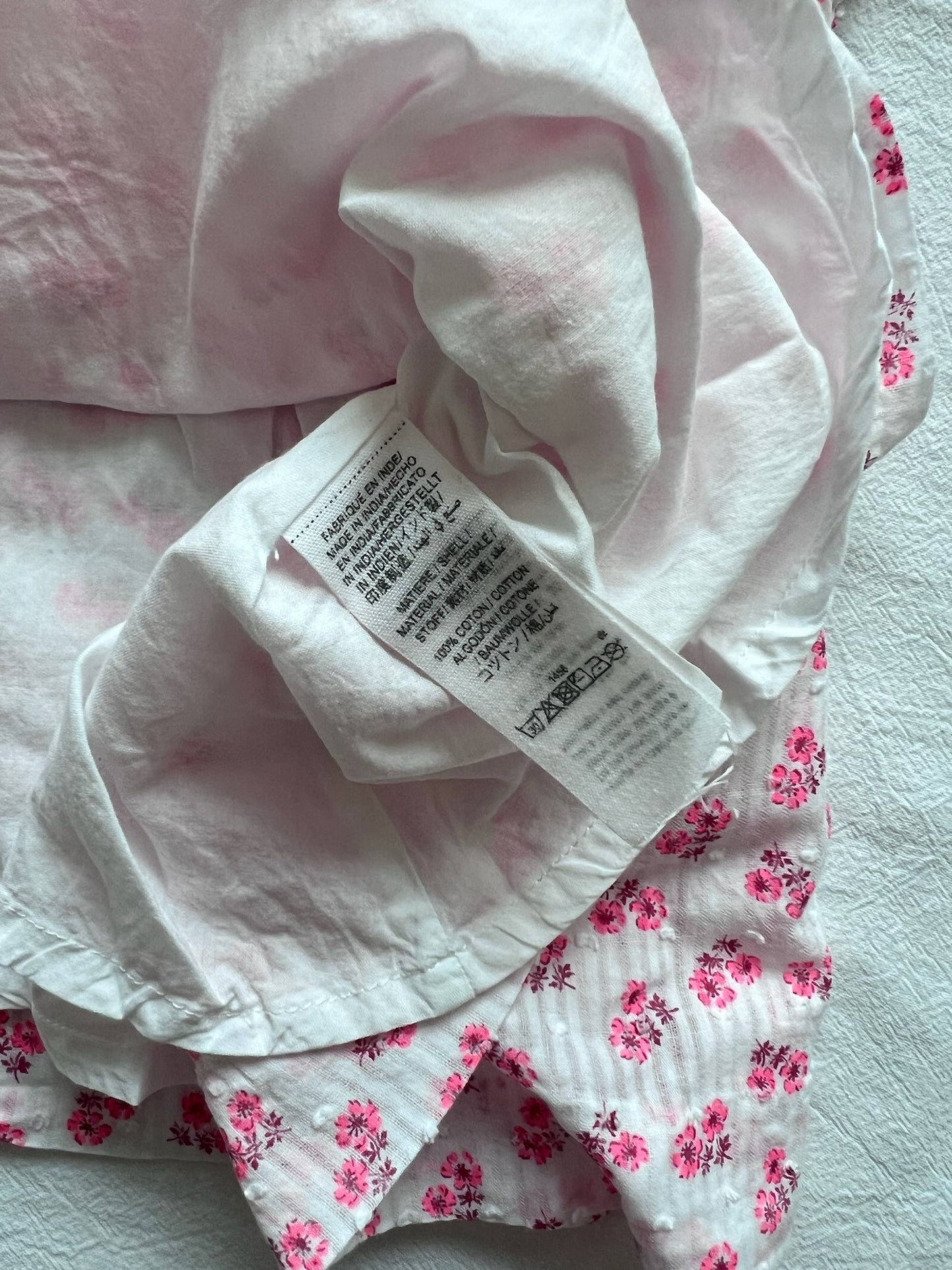 (Pre-loved) Bonpoint White with Pink Floral Sleeveless Dress