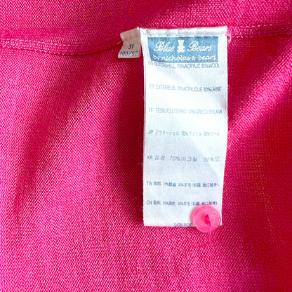 (Pre-loved) Nicholas & Bears Pink White Star Cardigan 粉紅色開襟羊毛衫 3Y