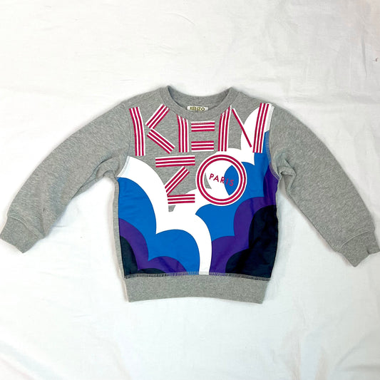 (Pre-loved) Kenzo Grey Sweater 灰色長袖衝衣 4Y