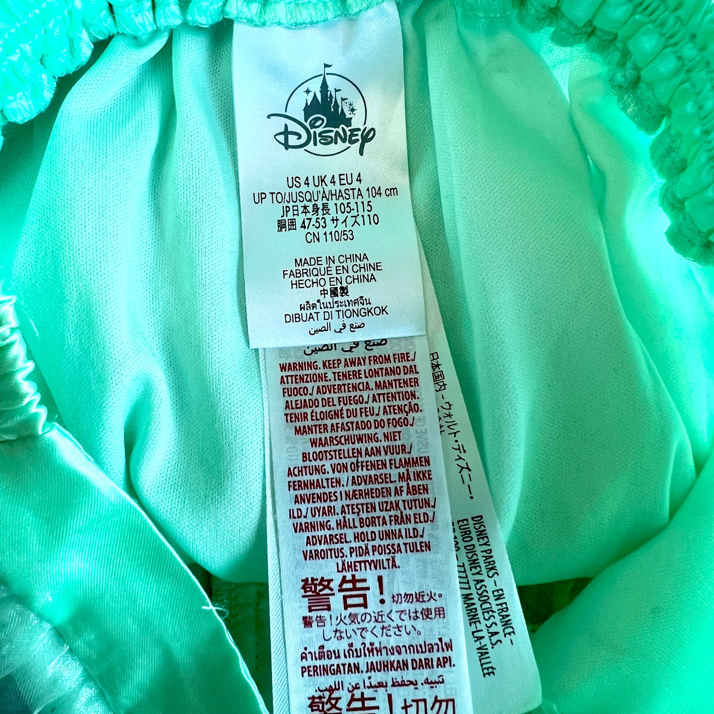 (Pre-loved) Disney Costume Ariel Mermaid 2-pieces Dress Set 迪士尼美人魚艾莉兒公主裙 4Y