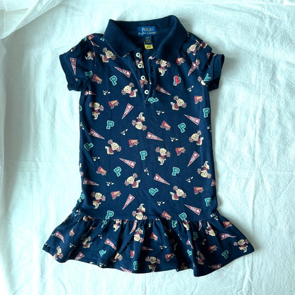 (Pre-loved) Polo Ralph Lauren Navy Blue Bear dress 女童藍色連身裙 3T