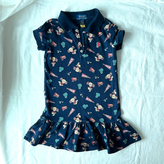 (Pre-loved) Polo Ralph Lauren Navy Blue Bear dress 女童藍色連身裙 3T