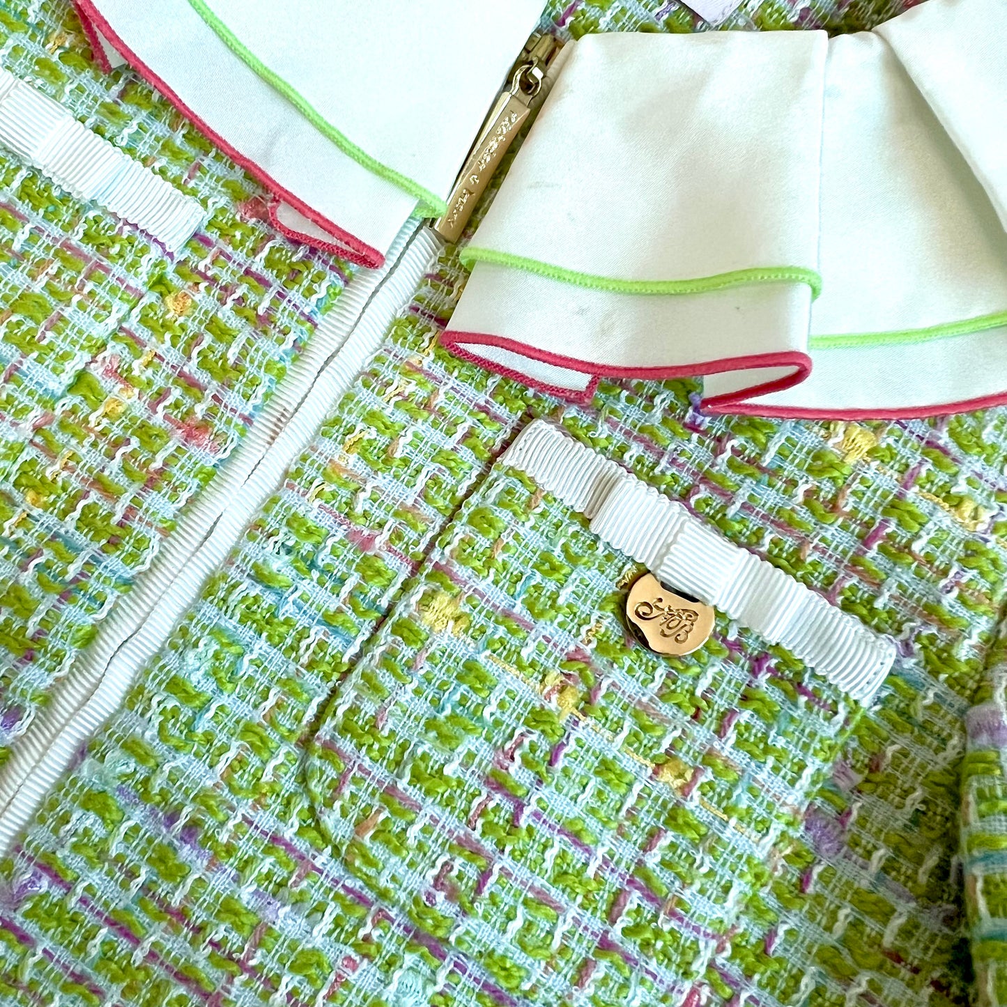 (Pre-loved) Nicholas & Bears Green Tweed Long Sleeves Dress 綠色毛呢套裝裙 4Y