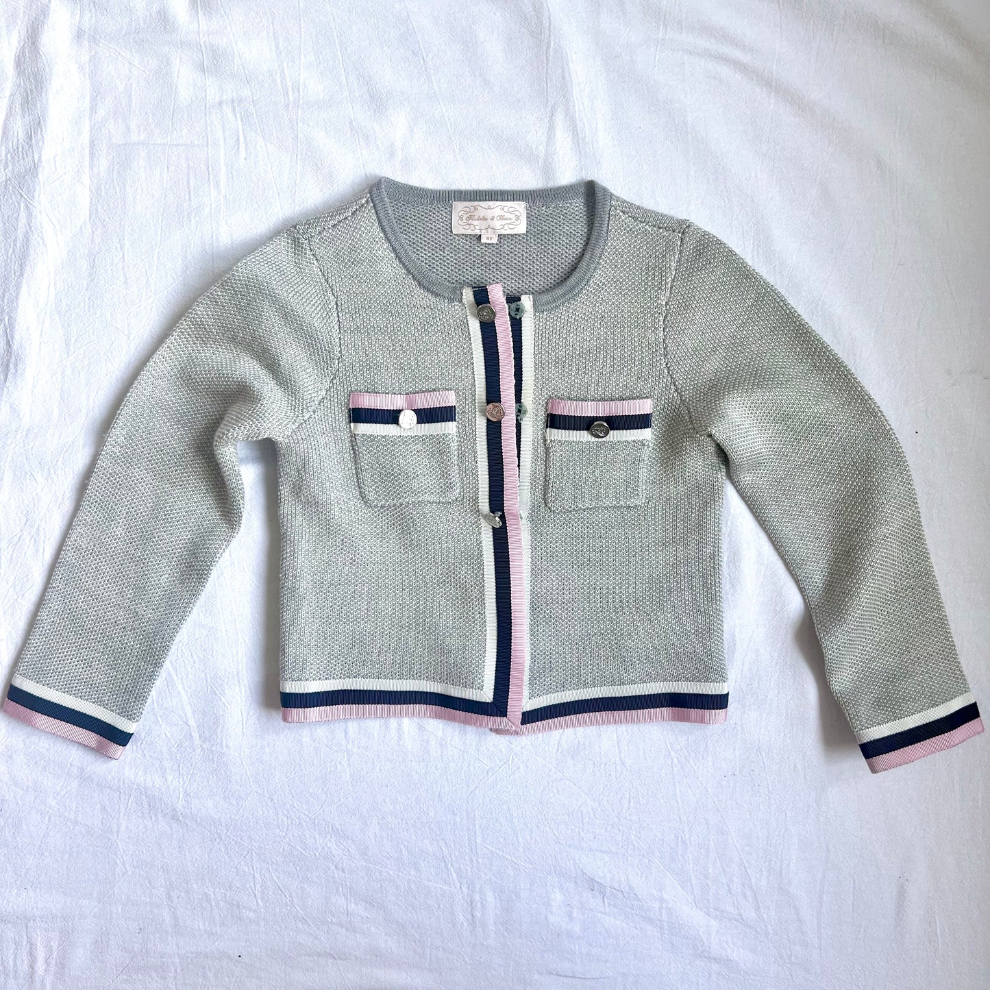 (Pre-loved) Nicholas & Bears Cardigan 女童灰色開襟衫4Y