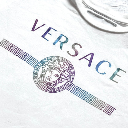 (Pre-loved) Versace Logo T-Shirt with Button 女童白色短袖T恤 2Y