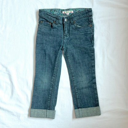(Pre-loved) Bonpoint Cropped Roll Cuff Denim Jeans 卷邊七分牛仔褲 3Y