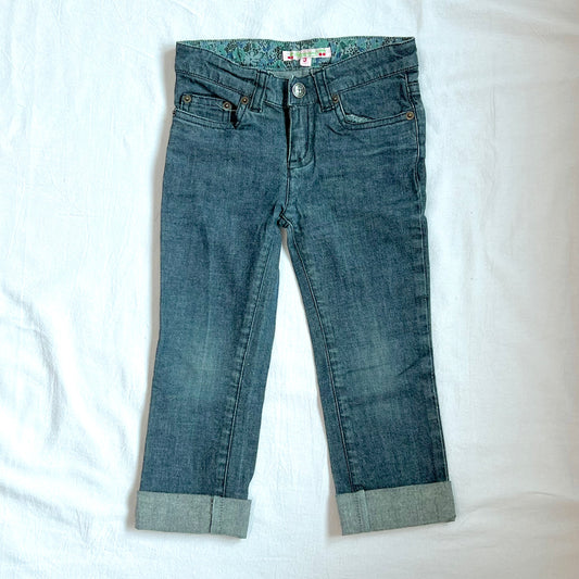 (Pre-loved) Bonpoint Cropped Roll Cuff Denim Jeans 卷邊七分牛仔褲 3Y