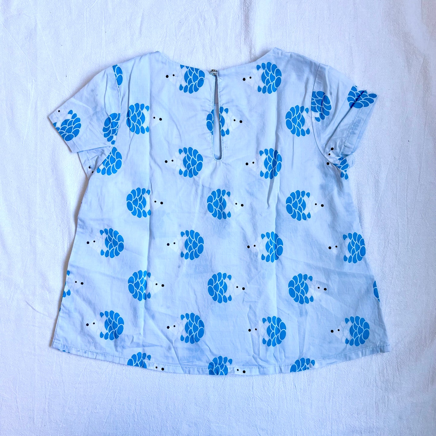 (Pre-loved) Jacadi Hedgehog Blue Top 藍色刺蝟印花上衣 5Y
