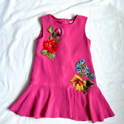 (Pre-loved) D&G Flower Pink Chinese dress 粉紅中式裙 4Y
