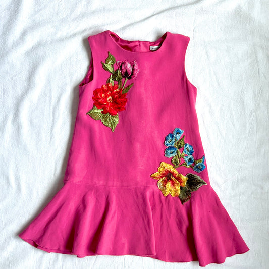 (Pre-loved) D&G Flower Pink Chinese dress 粉紅中式裙 4Y