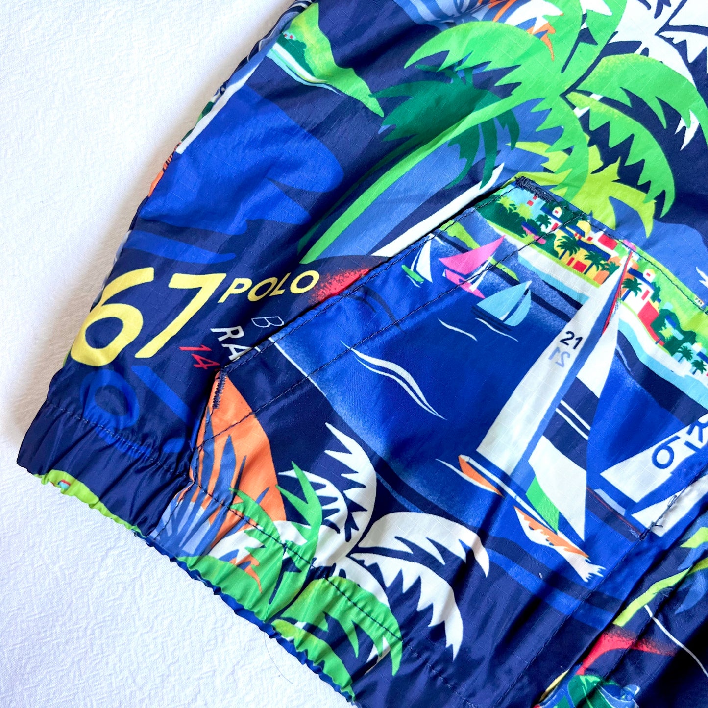 (Pre-loved) Polo Ralph Lauren Windbreaker Jacket Kids Bermuda Print Blue 兒童百慕達印花藍色風褸外套 3T