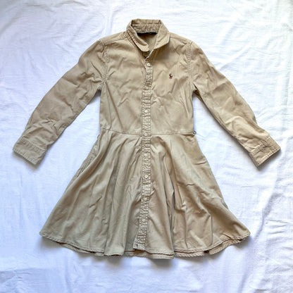 (Pre-loved) Polo Ralph Lauren Shirt Long Sleeves dress 女童長裙連身裙 6Y (no belt)