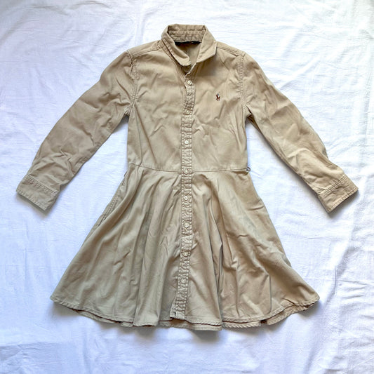 (Pre-loved) Polo Ralph Lauren Shirt Long Sleeves dress 女童長裙連身裙 6Y (no belt)