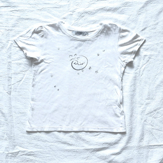 (Pre-loved) (Pre-loved) Baby Dior White Logo T-Shirt 女童白色短袖T恤 3Y