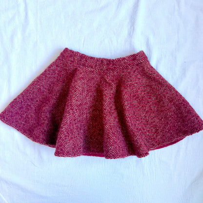 (Pre-loved) D&G Red Wool Skirt 酒紅色毛呢百褶裙 2Y