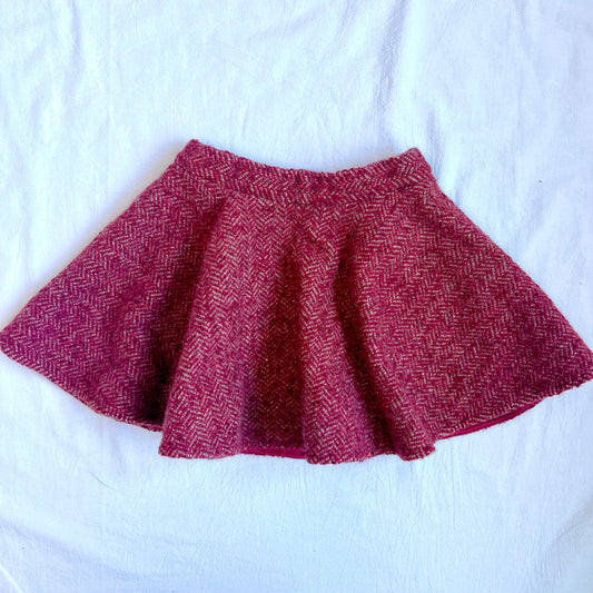 (Pre-loved) D&G Red Wool Skirt 酒紅色毛呢百褶裙 2Y