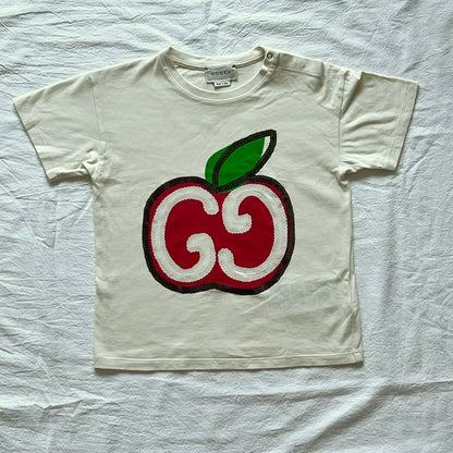 (Pre-loved) Gucci Apple GG Short Sleeves T-shirt 女童白短袖T恤 3Y