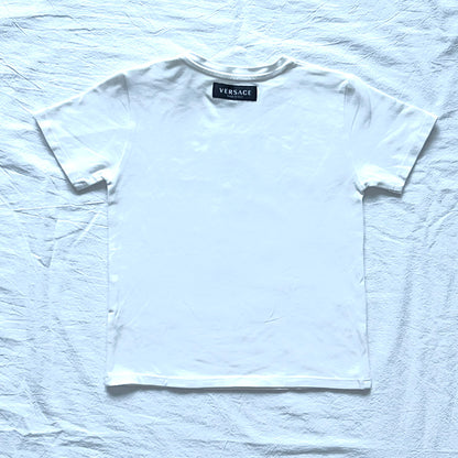 (Pre-loved) Versace Logo T-Shirt with Button 女童白色短袖T恤 2Y