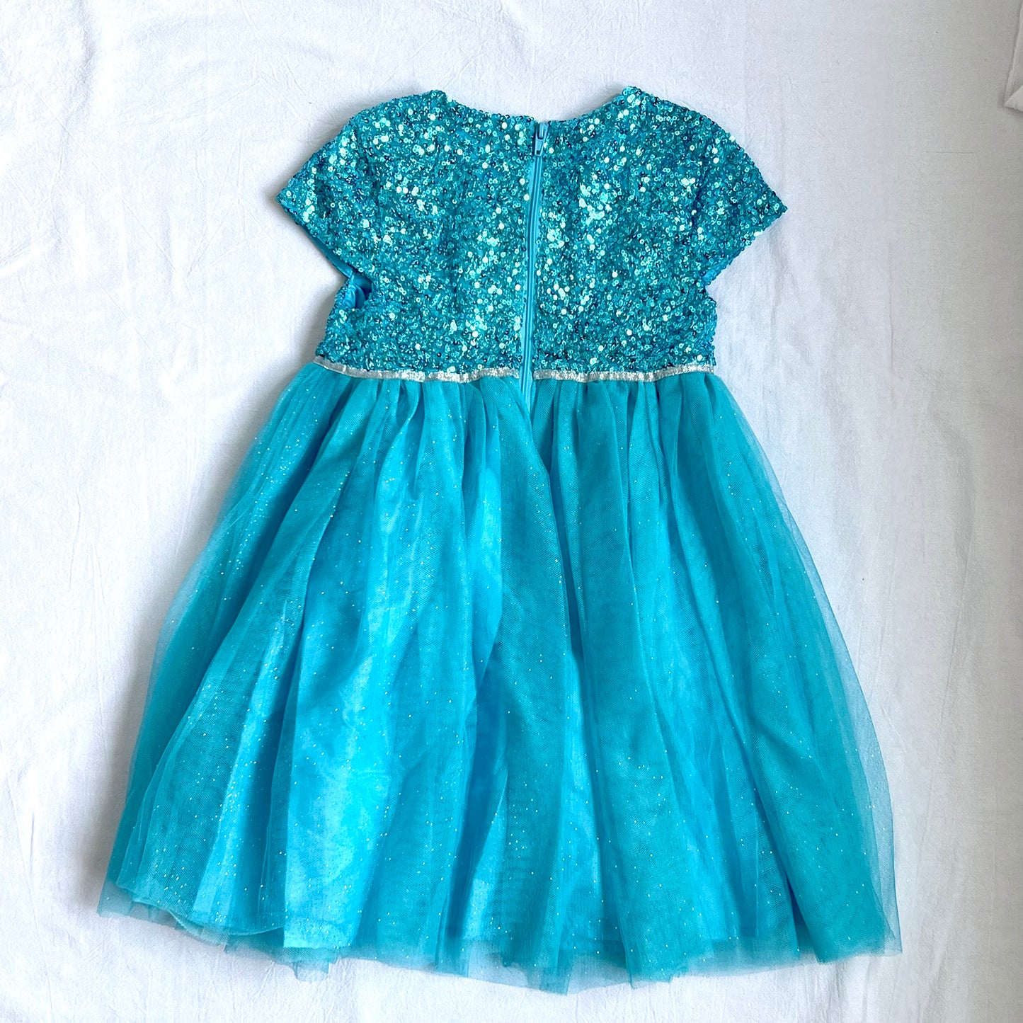 (Pre-loved) Disney Elsa Bling Blue Party Dress Frozen 迪士尼愛莎公主裙 4Y