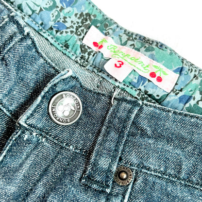 (Pre-loved) Bonpoint Cropped Roll Cuff Denim Jeans 卷邊七分牛仔褲 3Y