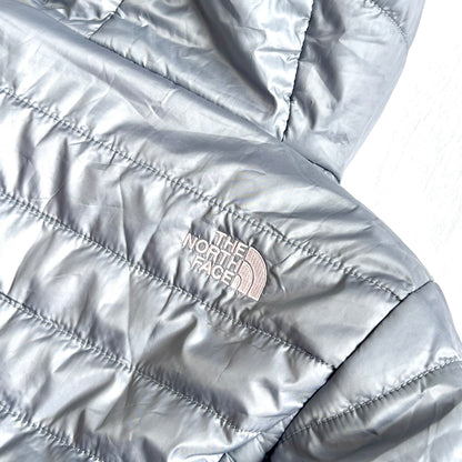 (Pre-loved) The North Face Pink Grey 2-sided Down Jacket 雙面連帽外套 3Y