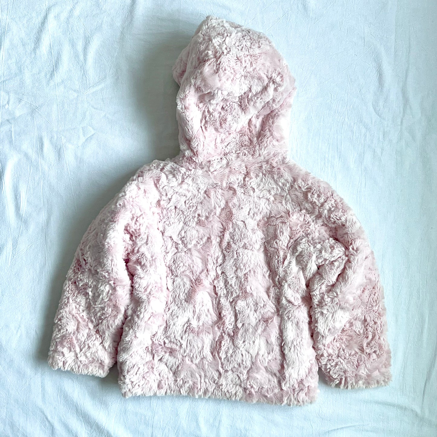 (Pre-loved) The North Face Pink Grey 2-sided Down Jacket 雙面連帽外套 3Y