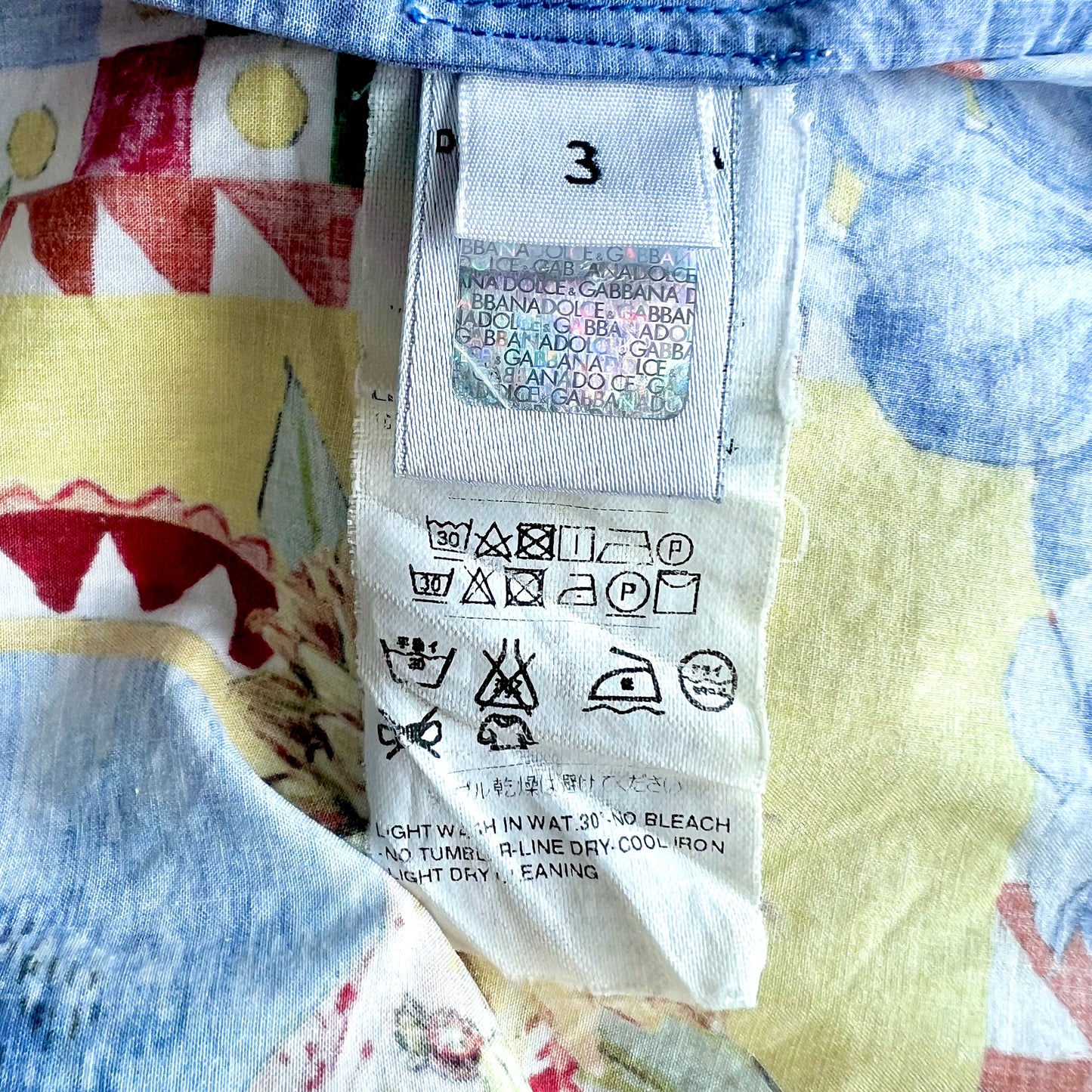 (Pre-loved) D&G Girls Blue & Yellow Taormina Summer Dress 女童藍黃色印花夏日連身裙 3Y