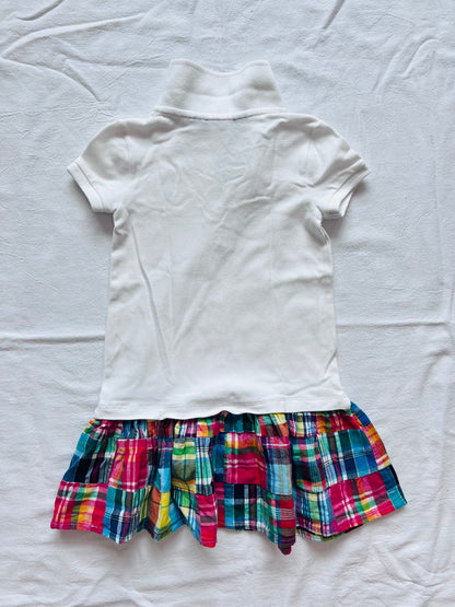 (Pre-loved) Polo Ralph Lauren white t-shirt chequered dress 白色恤衫格仔裙