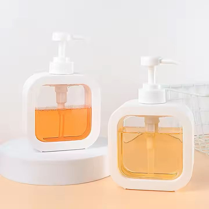 300/500ml Transparent Plastic Square Pump Bottle 透明塑膠方形泵瓶