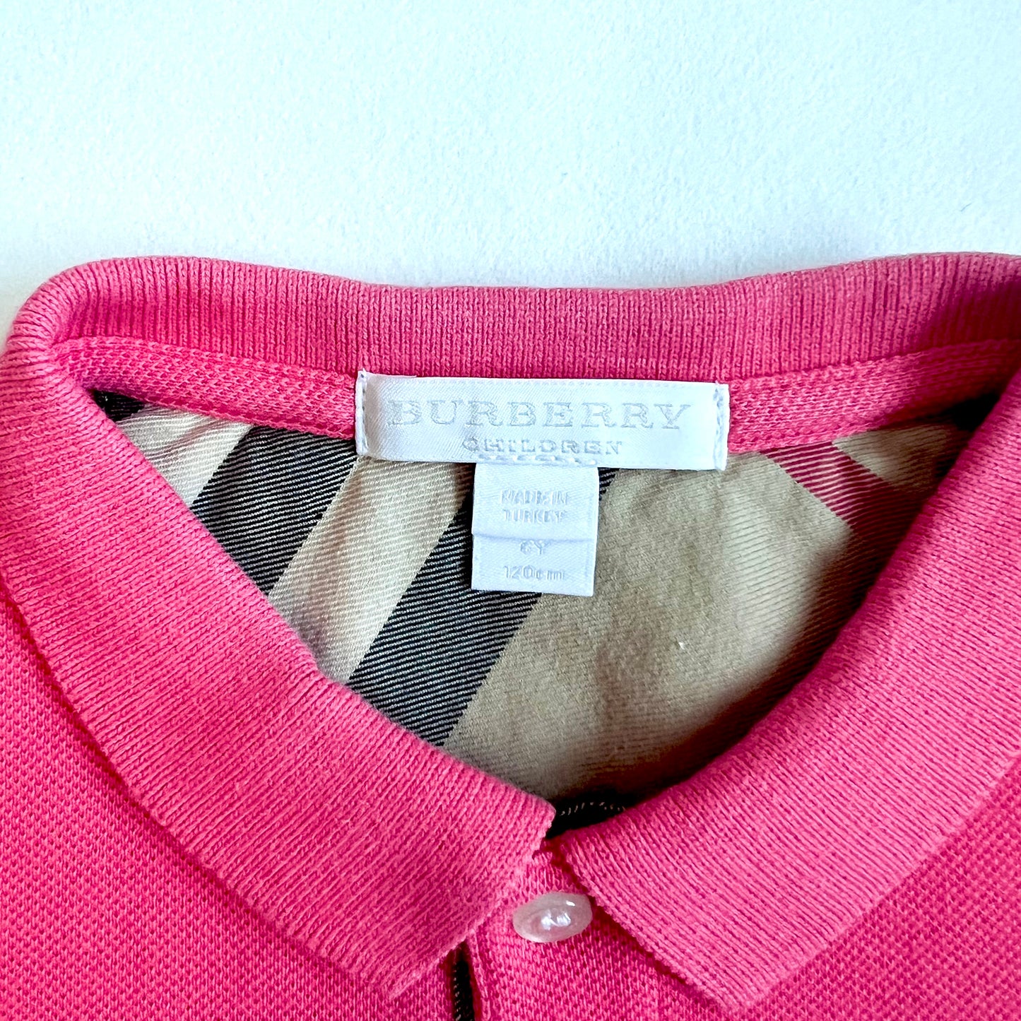 (Pre-loved) Burberry Pink Polo Shirt 女童粉紅色POLO衫 6Y