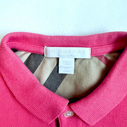 (Pre-loved) Burberry Pink Polo Shirt 女童粉紅色POLO衫 6Y