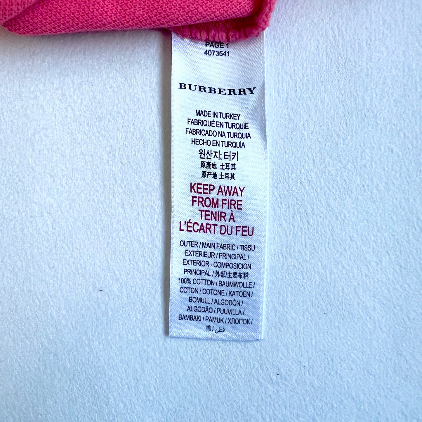 (Pre-loved) Burberry Pink Polo Shirt 女童粉紅色POLO衫 6Y