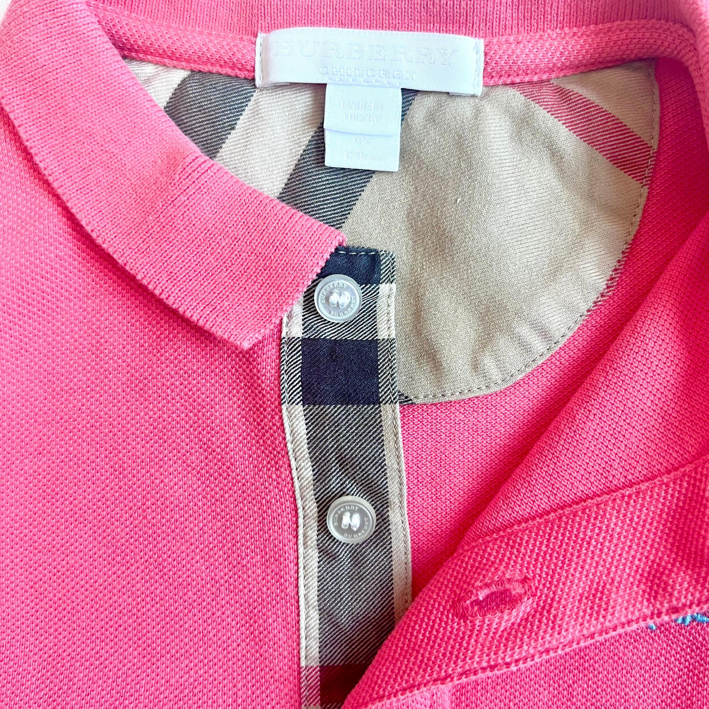 (Pre-loved) Burberry Pink Polo Shirt 女童粉紅色POLO衫 6Y