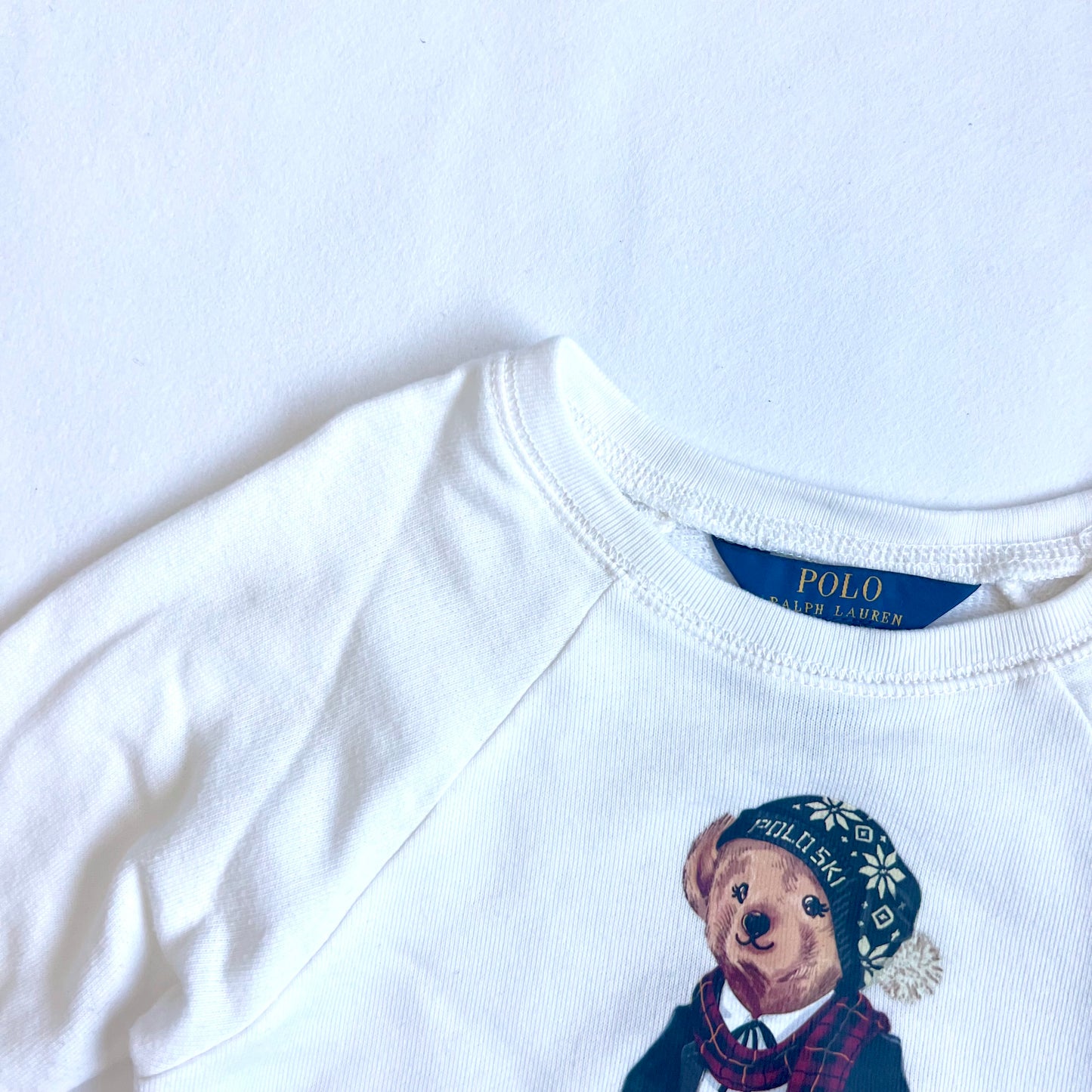 (Pre-loved) Polo Ralph Lauren Bear Sweater Dress 女童白色長袖小熊裙 5Y