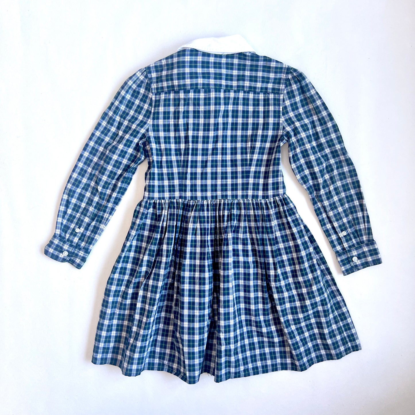 (Pre-loved) POLO Ralph Lauren Checkered Shirt Dress 藍色長袖格仔連身裙 5Y