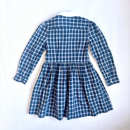 (Pre-loved) POLO Ralph Lauren Checkered Shirt Dress 藍色長袖格仔連身裙 5Y