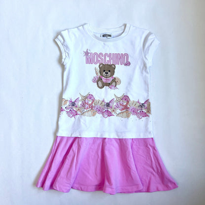 (Pre-loved) Moschino White T-Shirt Dress 小熊白色無袖連身裙 6Y