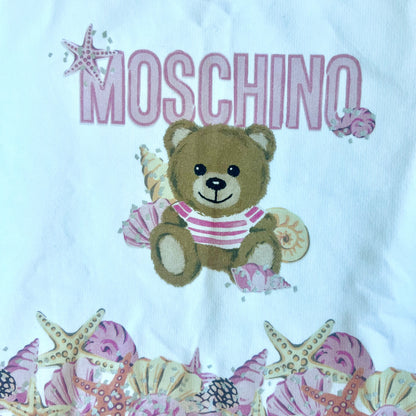 (Pre-loved) Moschino White T-Shirt Dress 小熊白色無袖連身裙 6Y