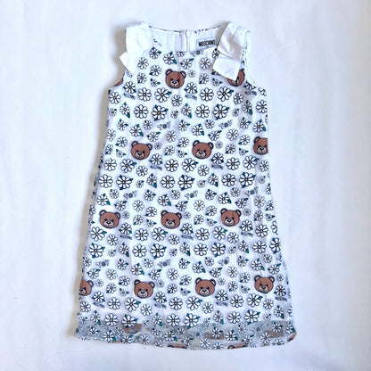 (Pre-loved) Moschino Daisy Bear Print Top 女童白色熊仔無袖連身裙 8Y