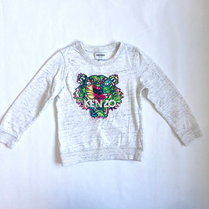 (Pre-loved) KENZO Grey Tiger Sweater 灰色長袖衛衣 6Y
