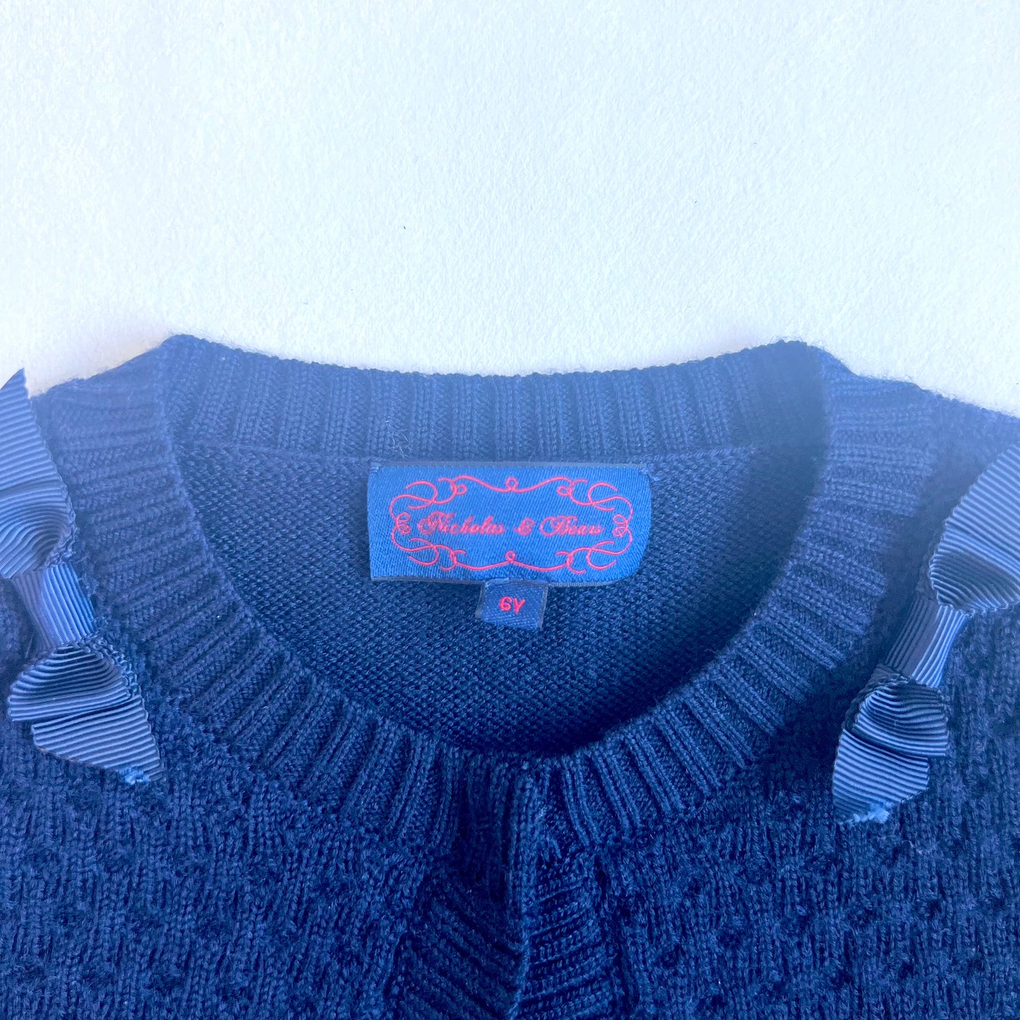 (Pre-loved) Nicholas & Bears Navy Cardigan 女童深藍色開襟羊毛衫 6Y