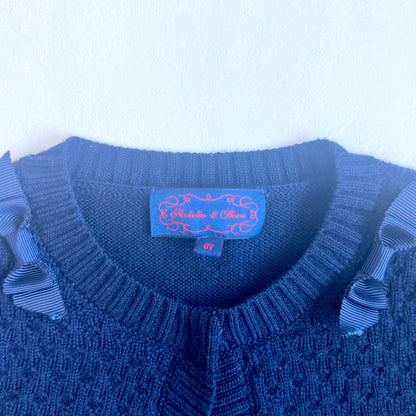 (Pre-loved) Nicholas & Bears Navy Cardigan 女童深藍色開襟羊毛衫 6Y