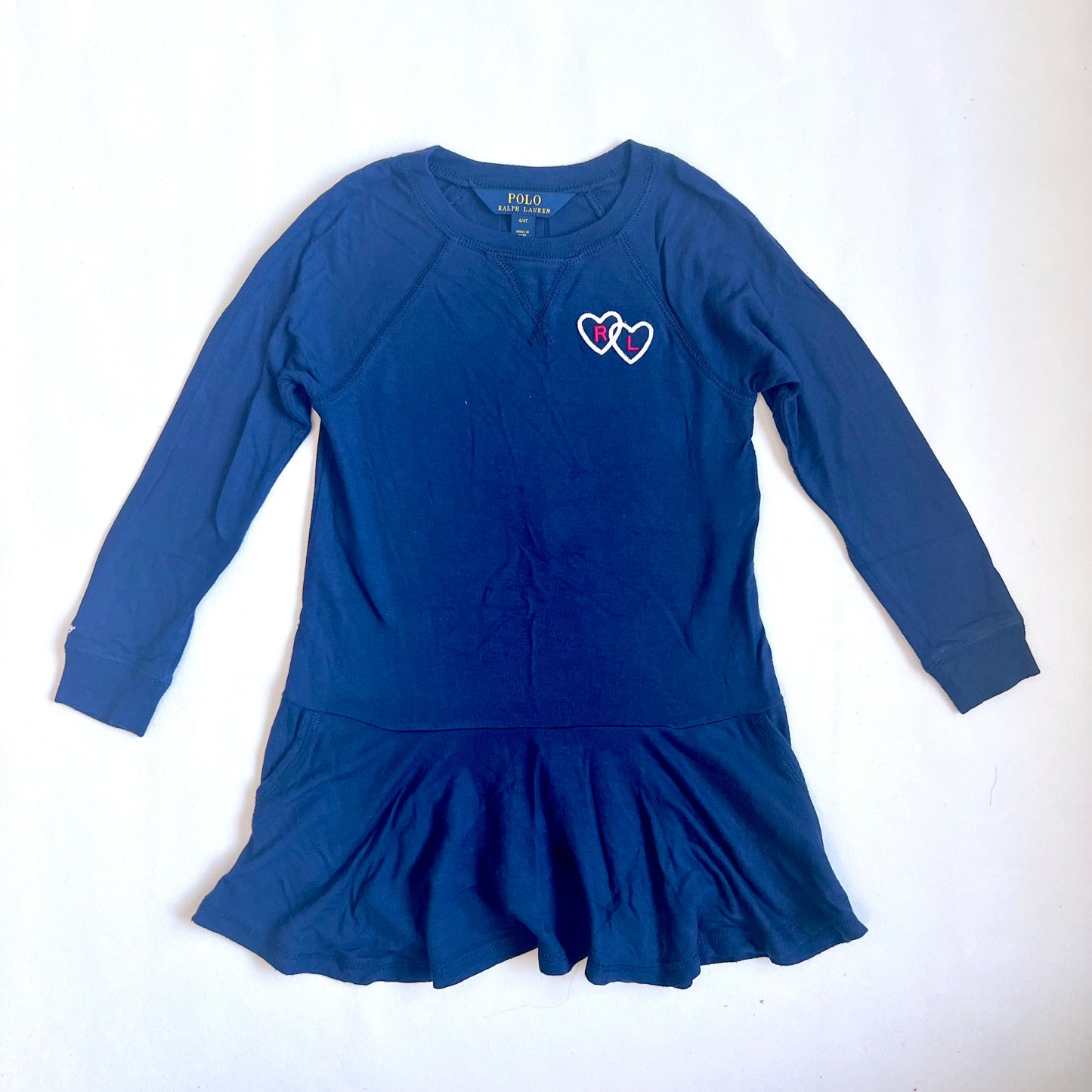 (Pre-loved) Polo Ralph Lauren Navy T shirt Dress 女童藍色長袖連身裙 4T