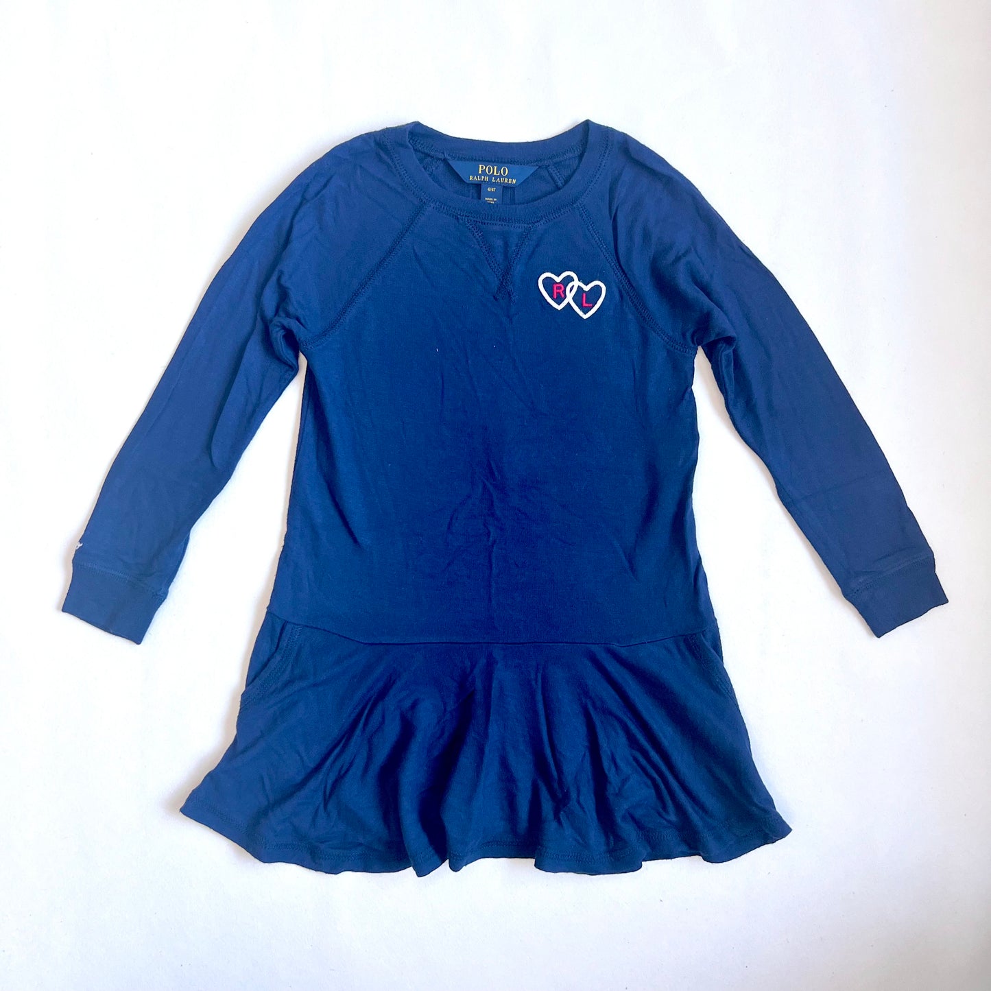 (Pre-loved) Polo Ralph Lauren Navy T shirt Dress 女童藍色長袖連身裙 4T