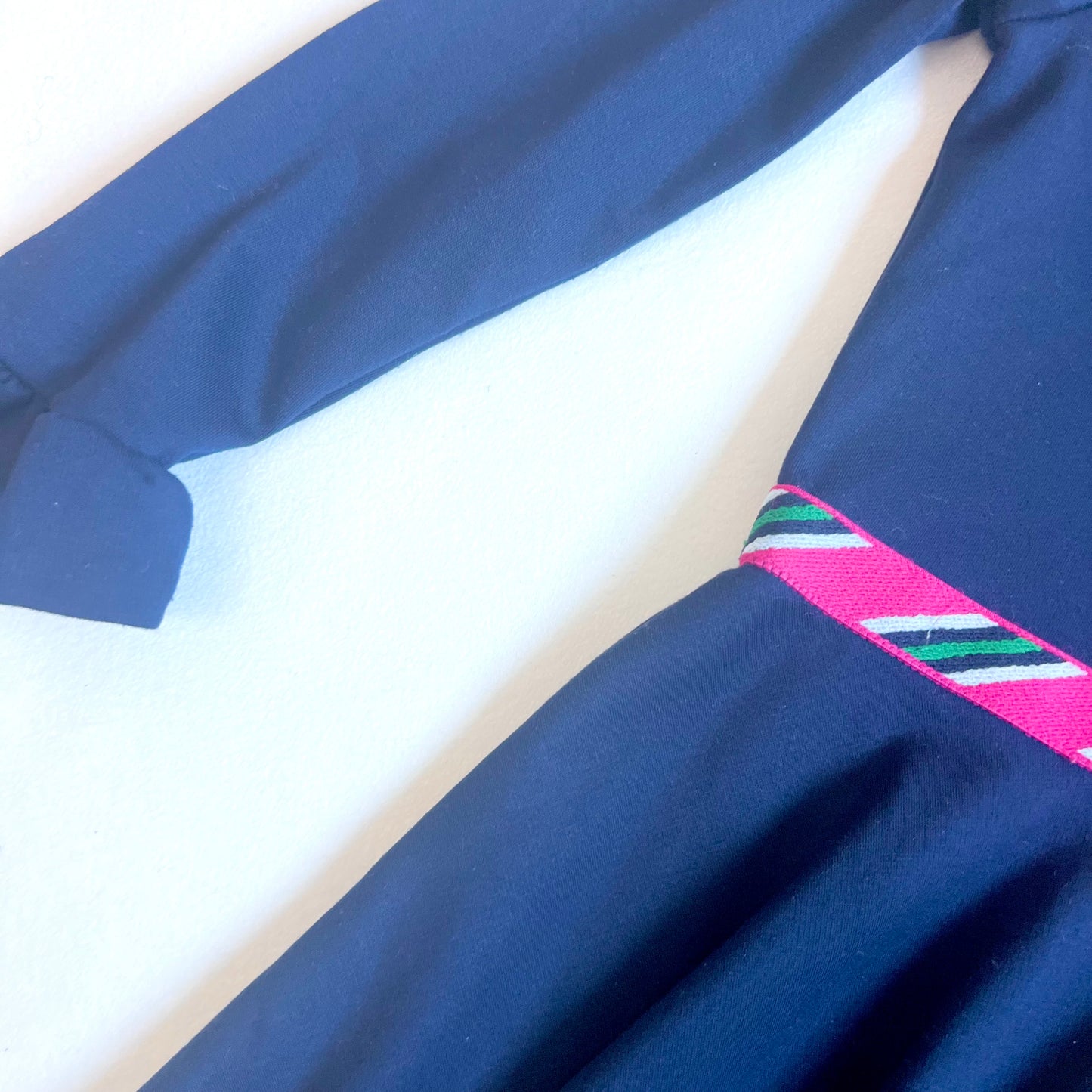 (Pre-loved) Polo Ralph Lauren Navy Girl Striped-Bow Ponte Dress 女童長袖蝴蝶結連身裙 5Y