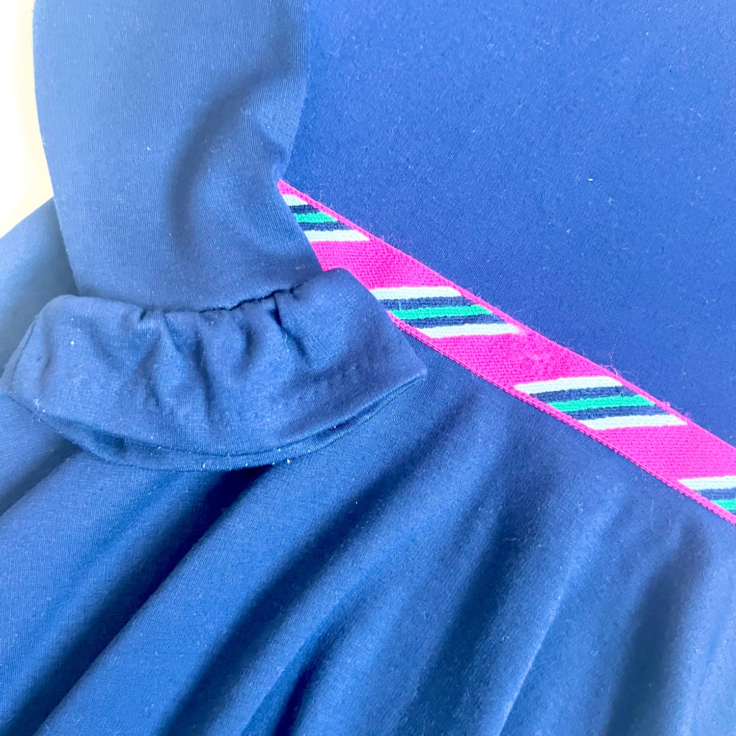 (Pre-loved) Polo Ralph Lauren Navy Girl Striped-Bow Ponte Dress 女童長袖蝴蝶結連身裙 5Y