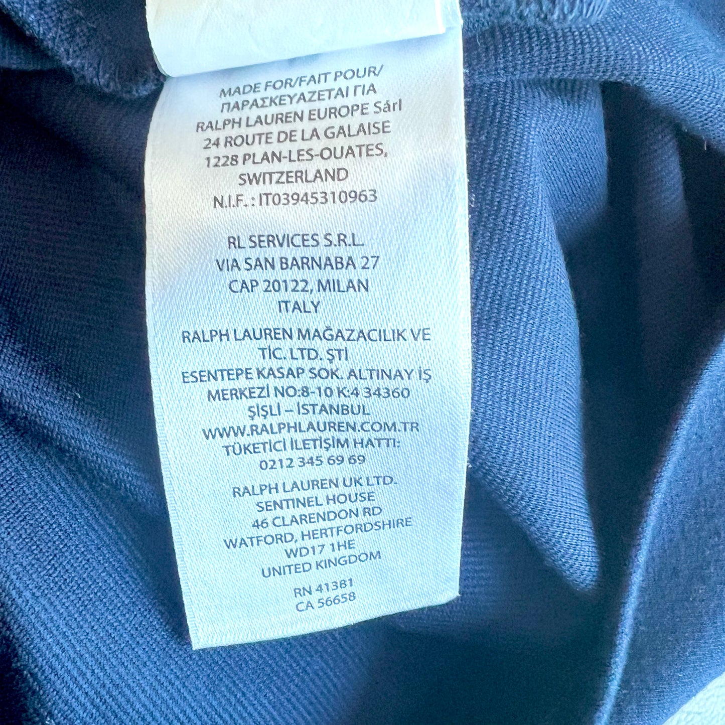 (Pre-loved) Polo Ralph Lauren Navy Girl Striped-Bow Ponte Dress 女童長袖蝴蝶結連身裙 5Y